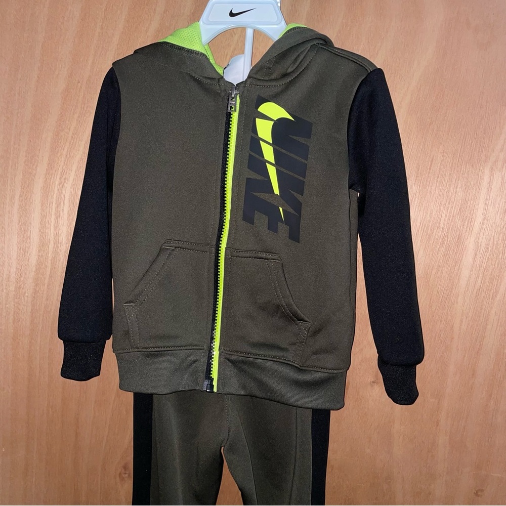 Nike Kids' Olive and Black Tracksuit